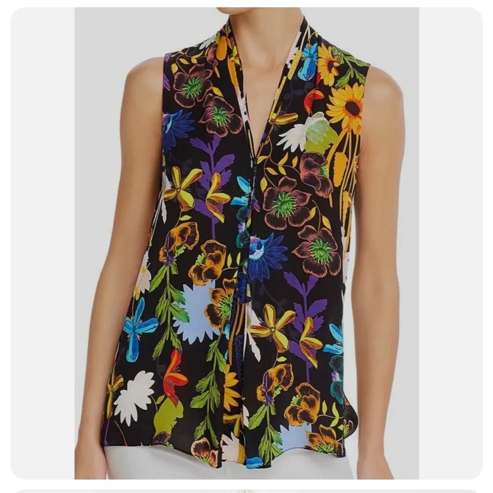 NEW! KOBI Halperin Ashton Ruffle Bib Silk Blouse